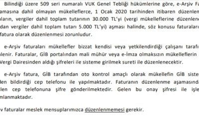 e-ARŞİV Faturalar Meslek Mensuplarınca Düzenlenemez