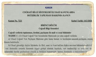 7221 sayılı Coğrafi Bilgi Sistemleri ile Bazı Kanunlarda Değişiklik Yapılması Hakkında Kanun Resmi Gazete’de Yayımlandı