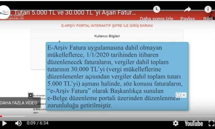 e-Arşiv Fatura Uygulamasına Dahil Olmayan Mükellefler