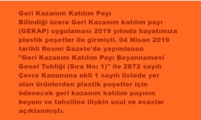 Geri Kazanım Katılım Payı Beyannamesini Vermeyi Unutmayın