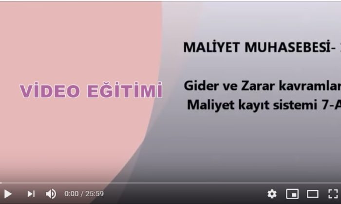 Maliyet muhasebesi temel kavramları