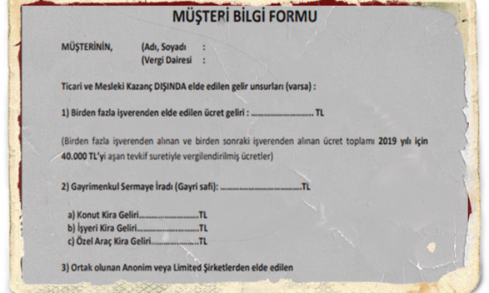 Muhasebe Büroları İçin Müşteri Bilgi Formu