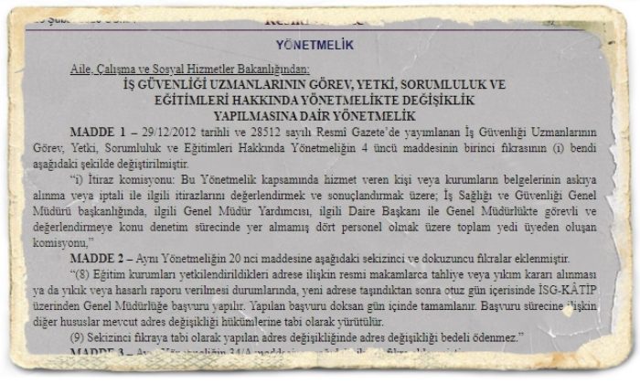 İş yeri hekimi, İş sağlığı güvenliği konularında yapılan değişiklikler