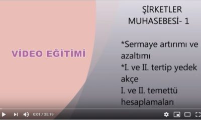 ŞİRKETLER MUHASEBESİ-1 (