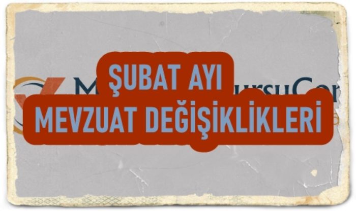 Şubat ayı mevzuat değişiklikleri