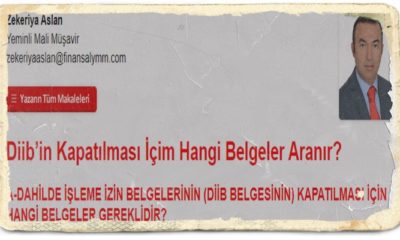 Diib’in Kapatılması İçim Hangi Belgeler Aranır?