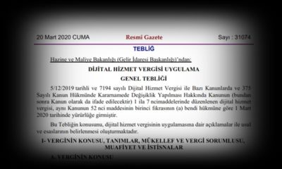 Dijital Hizmet Vergisi Uygulama Genel Tebliği Yayımlandı