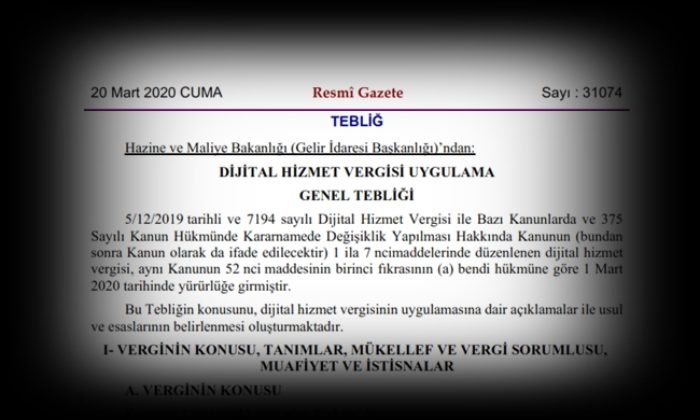Dijital Hizmet Vergisi Uygulama Genel Tebliği Yayımlandı