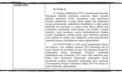 Özel Tüketim Vergisi (I) Sayılı Liste Uygulama Genel Tebliğinde Değişiklik Yapılmasına Dair Tebliğ (Seri No: 7)