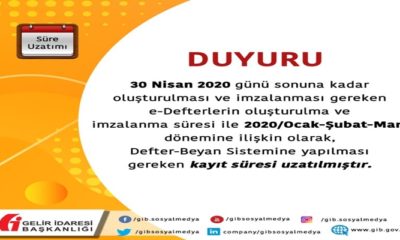 e-Defterlerin oluşturulma ve imzalanma süresi