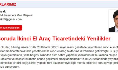 15 Soruda İkinci El Araç Ticaretindeki Yenilikler