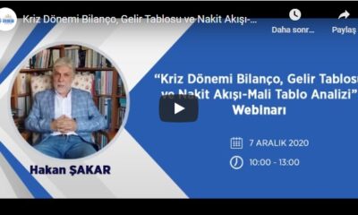 Kriz Dönemi Bilanço, Gelir Tablosu ve Nakit Akışı-Mali Tablo Analizi