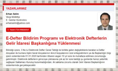 E-Defter Bildirim Programı ve Elektronik Defterlerin Gelir İdaresi Başkanlığına Yüklenmesi