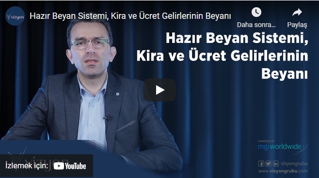 Hazır Beyan Sistemi, Kira ve Ücret Gelirlerinin Beyanı (Video ...