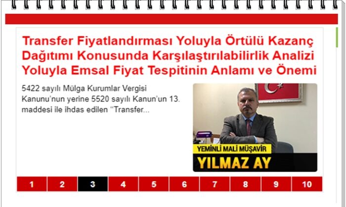 Transfer Fiyatlandırması Yoluyla Örtülü Kazanç Dağıtımı Konusunda Karşılaştırılabilirlik Analizi Yoluyla Emsal Fiyat Tespitinin Anlamı ve Önemi