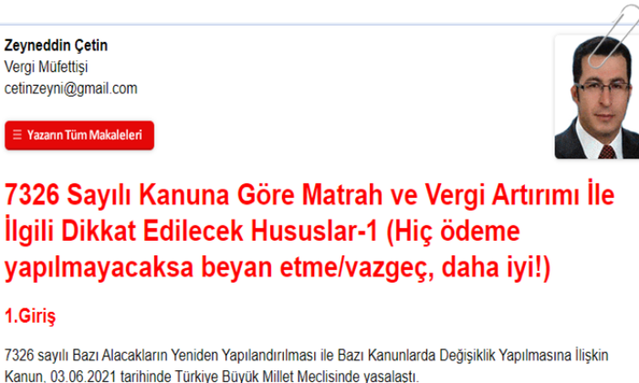 Matrah ve Vergi Artırımı İle İlgili Dikkat Edilecek Hususlar-1