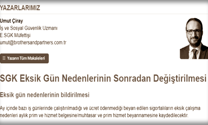 SGK Eksik Gün Nedenlerinin Sonradan Değiştirilmes