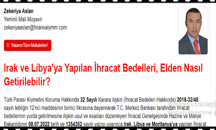 Irak ve Libya’ya Yapılan İhracat Bedelleri, Elden Nasıl Getirilebilir?