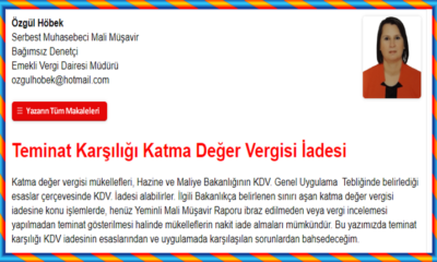 Teminat Karşılığı Katma Değer Vergisi İadesi