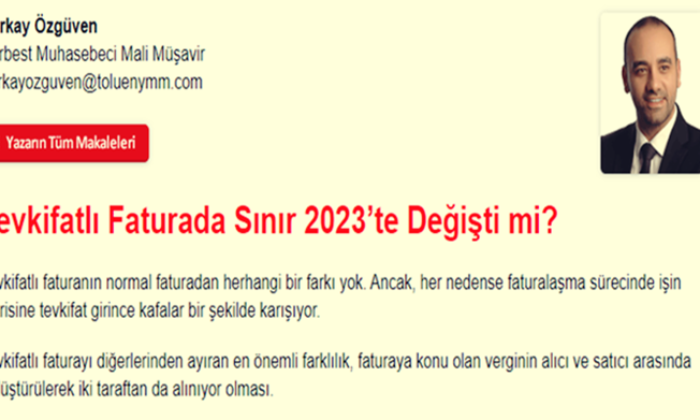 Tevkifatlı Faturada Sınır 2023’te Değişti mi?