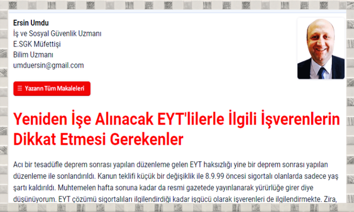 Yeniden İşe Alınacak EYT’lilerle İlgili İşverenlerin Dikkat Etmesi Gerekenler