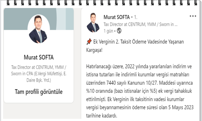 Ek Verginin 2. Taksit Ödeme Vadesinde Yaşanan Kargaşa!